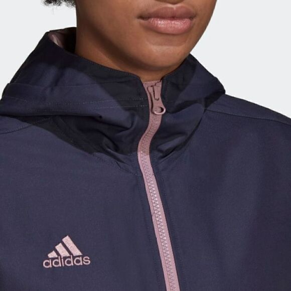 Adidas Tiro Parka Jacket Coat All Weather Women's Size Small S Shadow Navy Grey - Picture 9 of 15